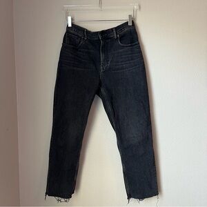 Everlane Women’s Black The Cheeky Crop Frayed Hem Jean Size 29